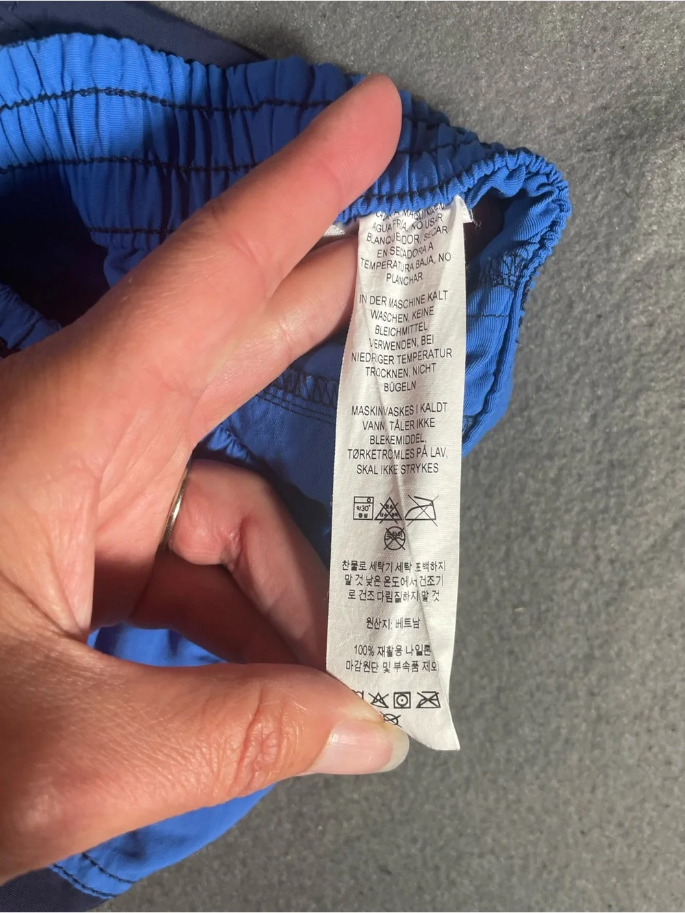 Patagonia Baby Baggies Colorblock Swim Shorts Blue Navy Mint